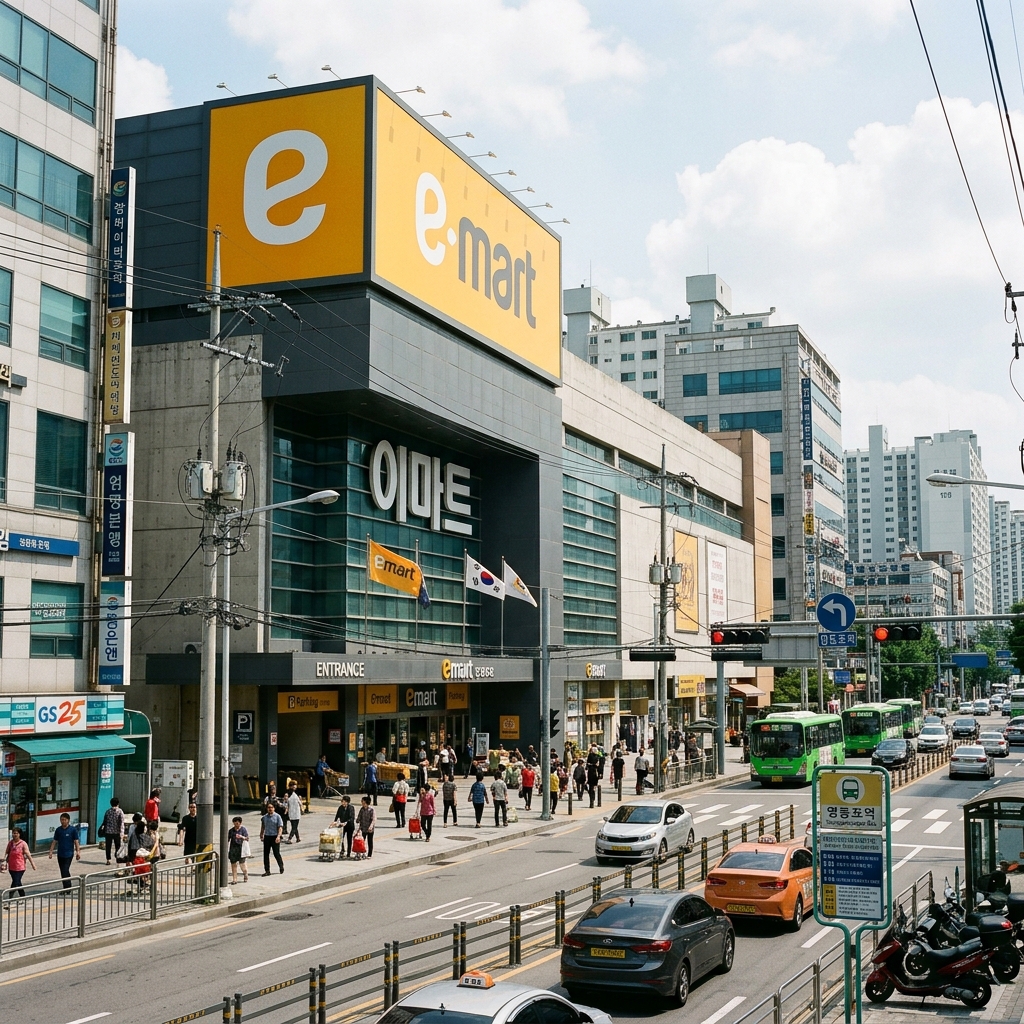 E-Mart Building Storefront Signboard Korea