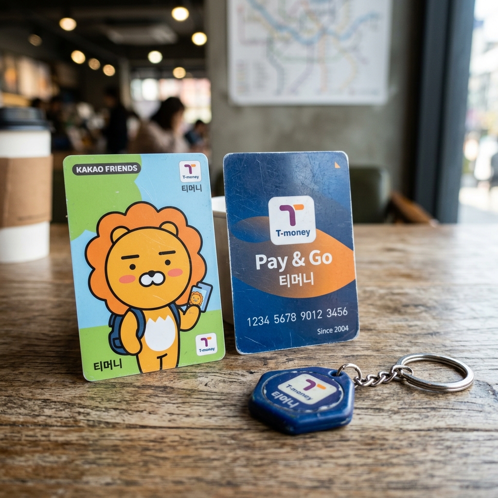 Various T-Money Cards and Keychains